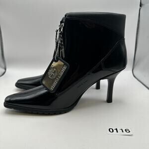 VENEDA CARTER x TIMBERLAND Women's Size 8 Mid Zip-up Black Patent leather